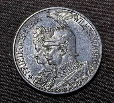 北京马甸外国币专卖第143期，外国币专场，陆续上拍，欢迎关注 - 好品 1901年德国普鲁士建国200周年2马克银币 