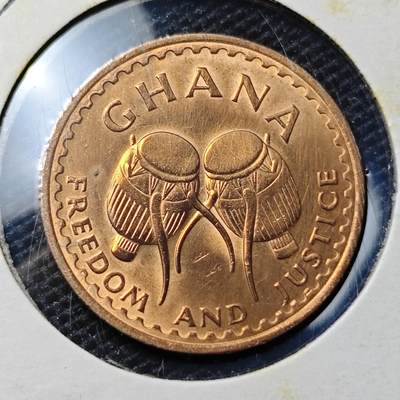 KK钱币收藏小铺 第322期 2月预留时间 周末发货 - 1967加纳1/2比塞瓦 铜币