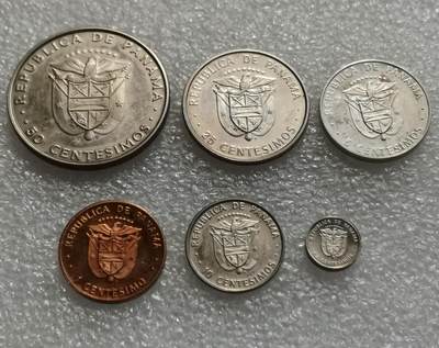 瓶子🏺第203期拍卖会 带珍珠币   巴拿马1975年精制币6枚套装