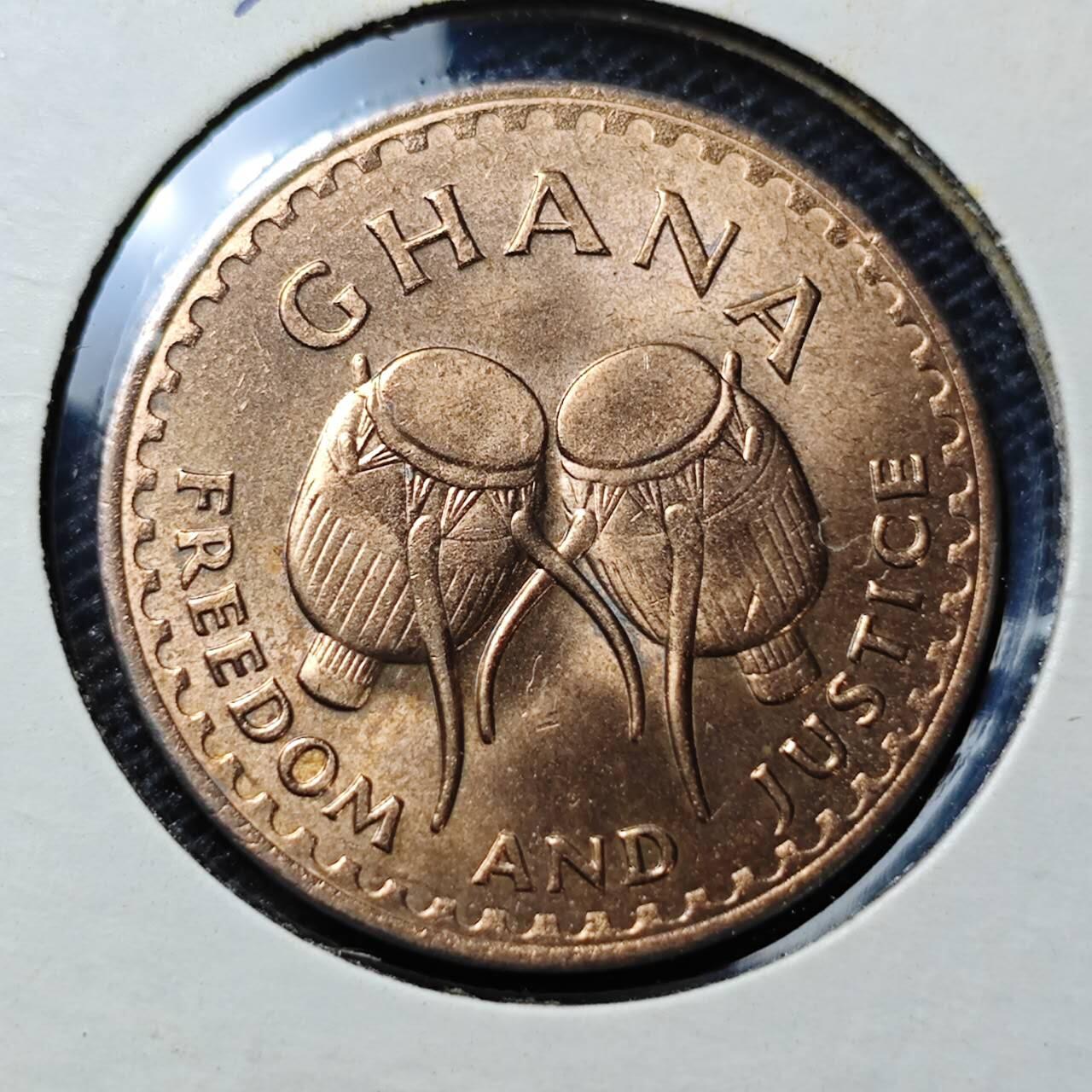 KK钱币收藏小铺 第322期 2月预留时间 周末发货 1967加纳1比塞瓦 好品铜币