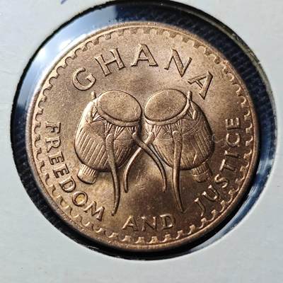 KK钱币收藏小铺 第322期 2月预留时间 周末发货 - 1967加纳1比塞瓦 好品铜币
