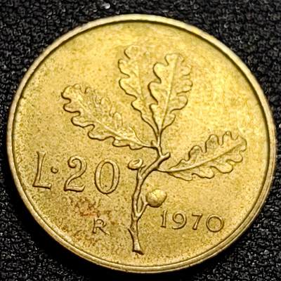 泉币菌-第79场-精品福利场 - 美品 1970年意大利20里拉铜币 罗马十二神 谷神-克瑞斯 21.2mm