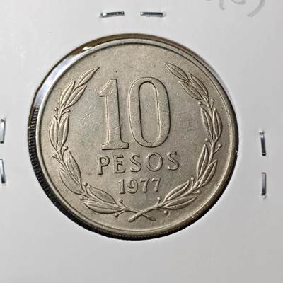 KK钱币收藏小铺 第322期 2月预留时间 周末发货 - 1977智利10比索 自由女神