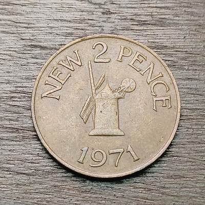【铜匠收藏】★第127场★散币场，无佣金，30包邮。不满30元，支付5元运费。《接受代拍 代送NGC评级》 - 英属根西岛 1971年 2便士 铜镍