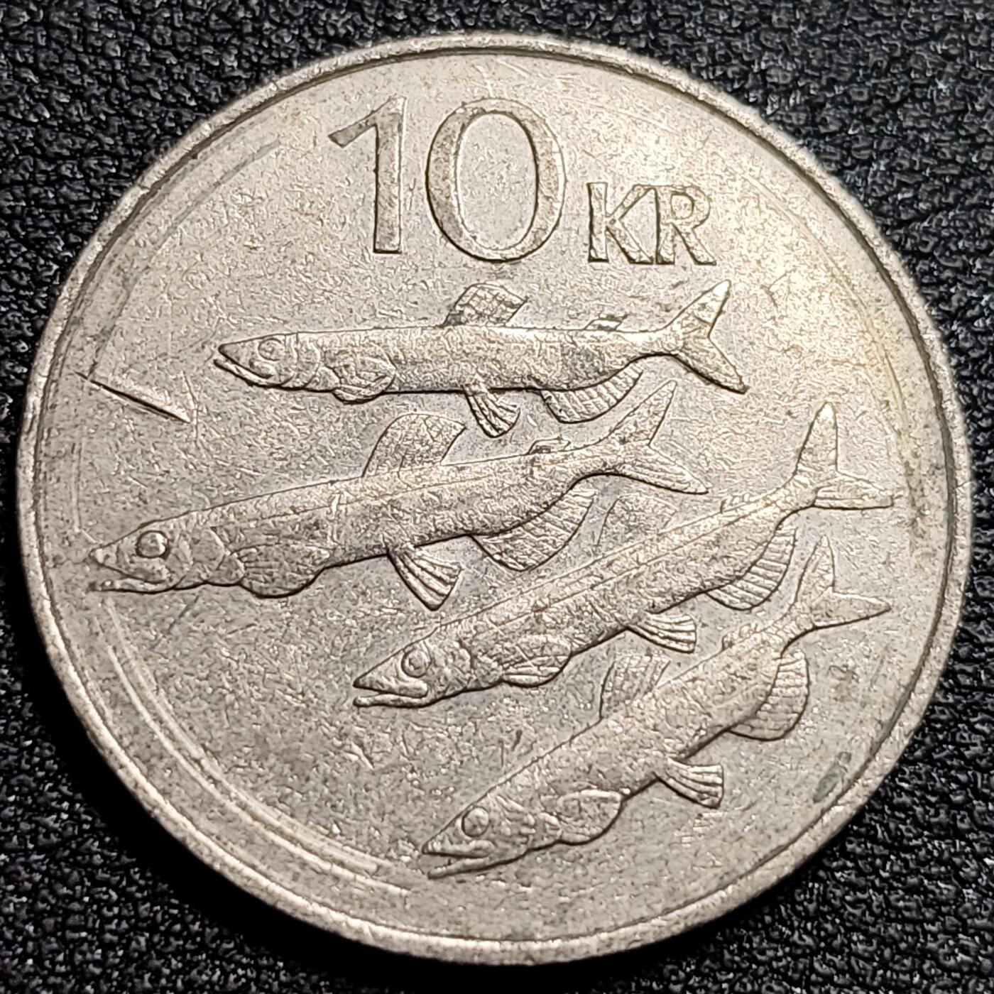 泉币菌-第81场-精品福利场 冰岛1984年10克朗 镍币 鹰 龙 巨人 牛 鱼  27.5mm 6.9g 