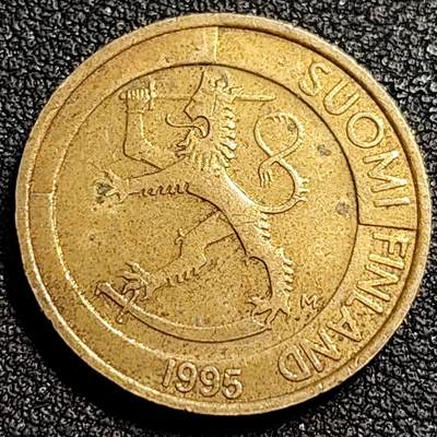 泉币菌-第81场-精品福利场  芬兰1995年1马克 持剑狮子