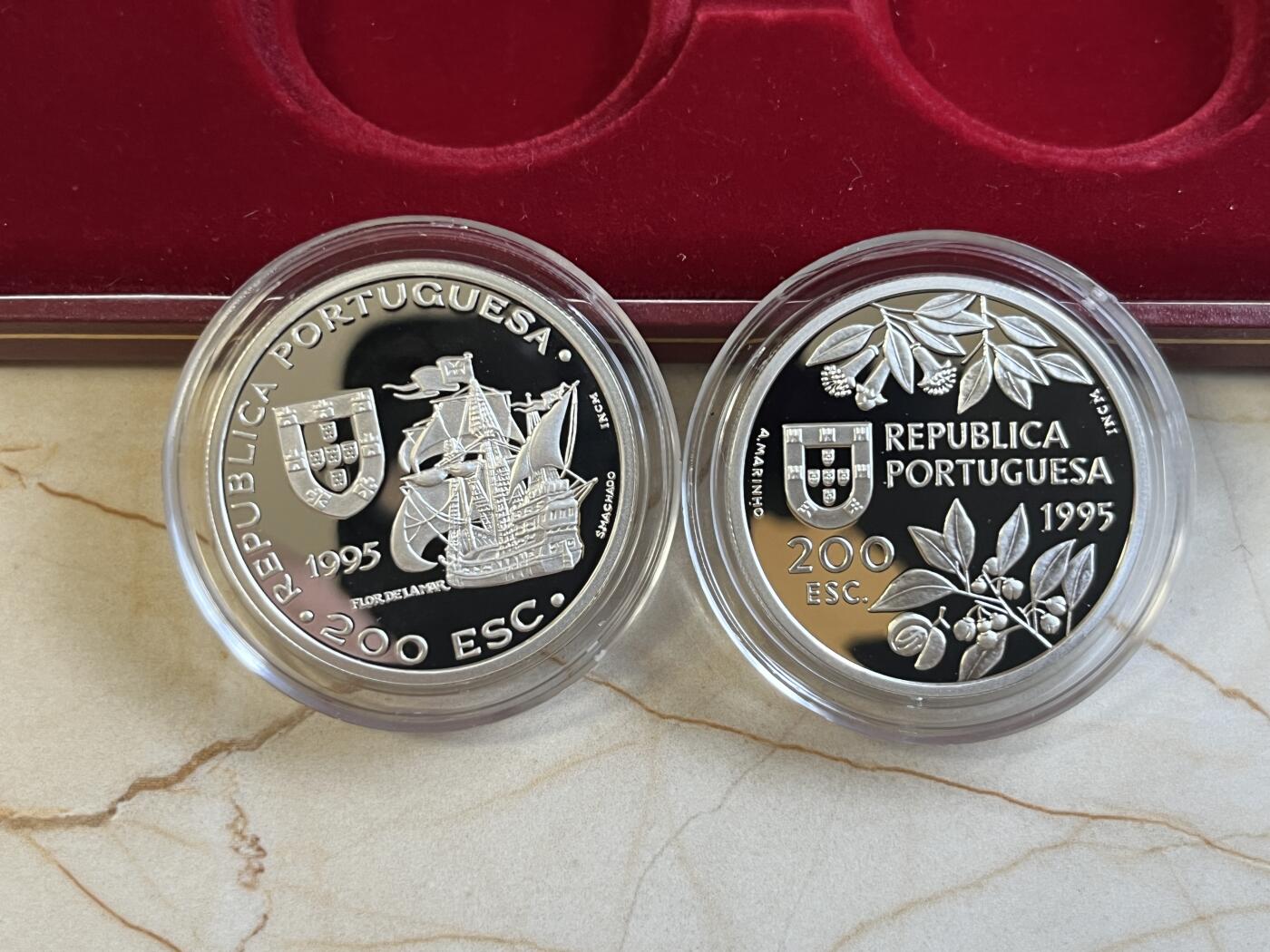 第172期拍卖【长期征集拍品】 葡萄牙1995年航海发现系列精制版纪念银币4枚套装，925银，26.5克*4枚