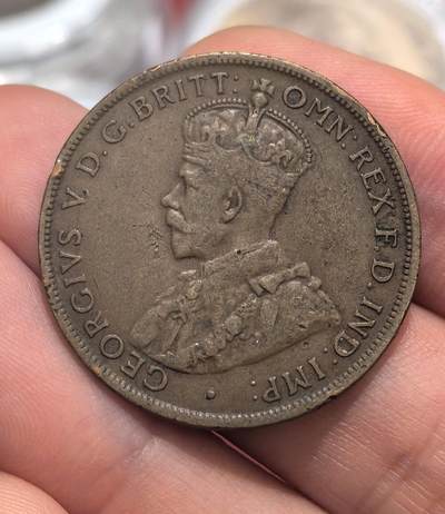 南宋泉阁俄币 外币 国币 专场第十六期【送拍无额外佣金】 - 英国 1924年 乔治五世 英属澳大利亚 1便士 通货好品 
