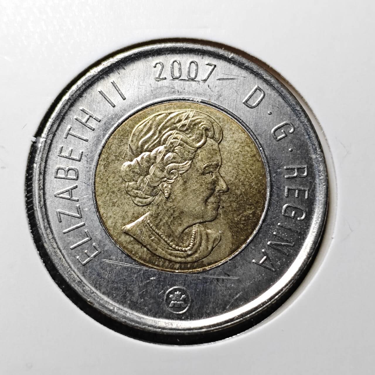 KK钱币收藏小铺 第323期 2月预留时间 周末发货 2007加拿大2元 