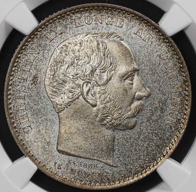 修遠堂世界钱币第八十一期 - NGC MS65 1888年丹麦国王登基25周年纪念2克朗银币