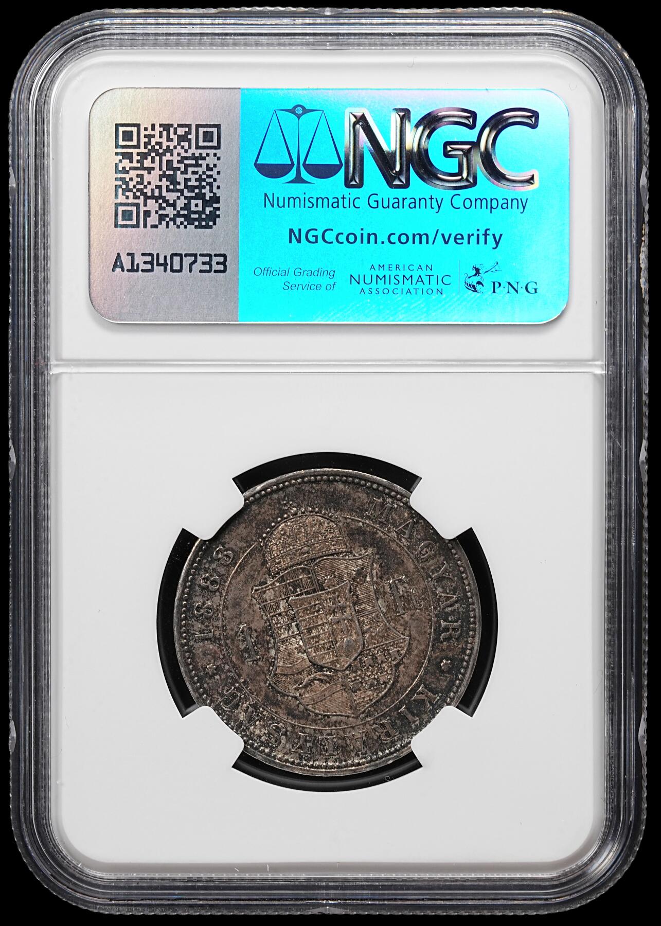 修遠堂世界钱币第八十一期 NGC AU55 1888年奥匈帝国匈牙利1弗罗林银币 酱彩
