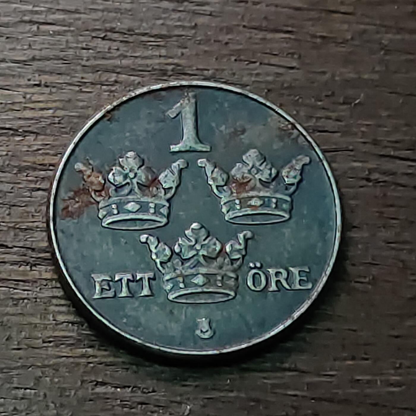 【铜匠收藏】★第128场★散币场，无佣金，30包邮。不满30元，支付5元运费。《接受代拍 代送NGC评级》 瑞典 1950年 1欧尔 铁币