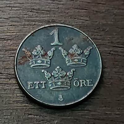 【铜匠收藏】★第128场★散币场，无佣金，30包邮。不满30元，支付5元运费。《接受代拍 代送NGC评级》 - 瑞典 1950年 1欧尔 铁币