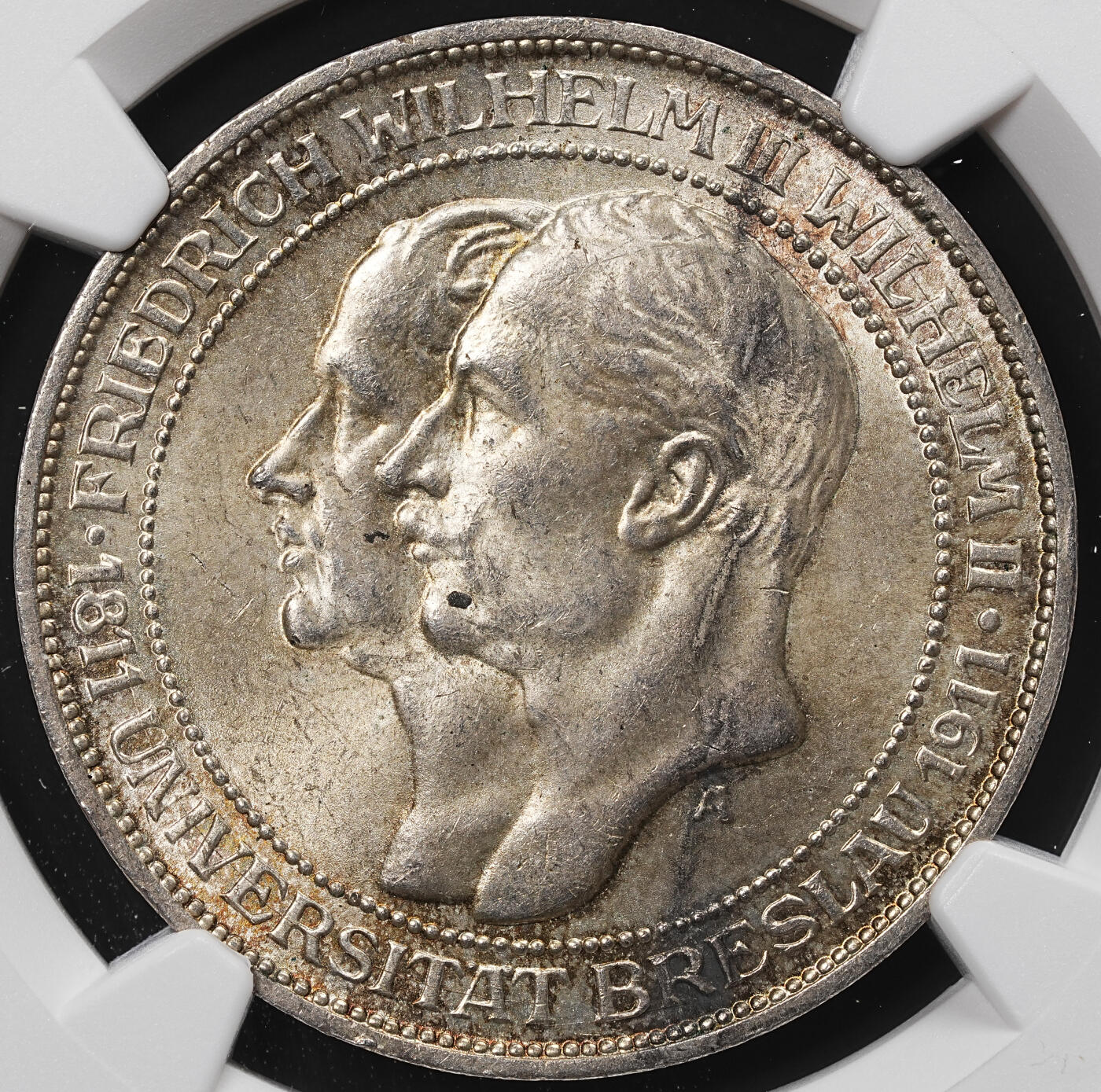 NGC MS64 1911年普鲁士布雷斯劳大学百年纪念3马克银币- 修遠堂