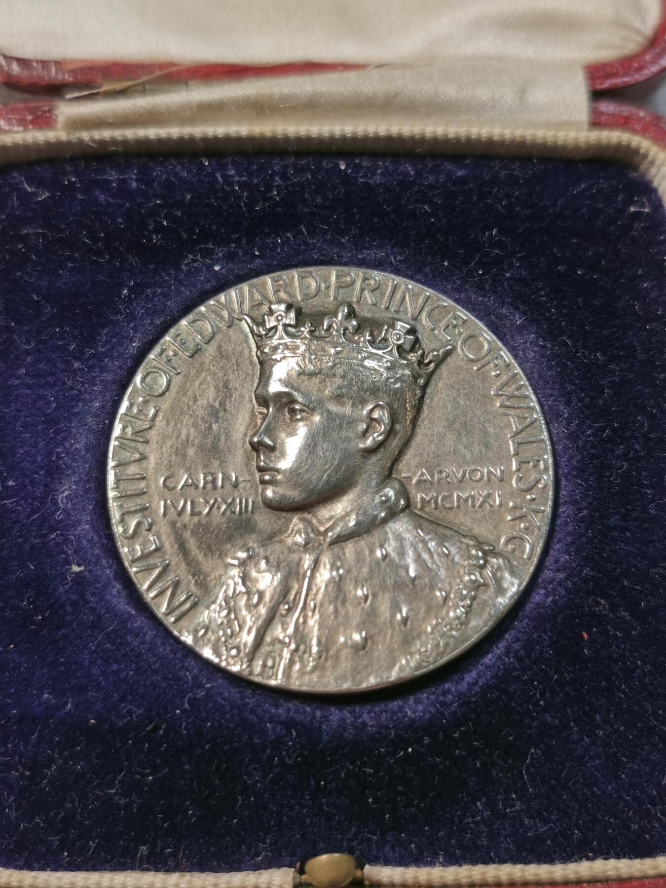 甄臻铺-世界币章拍卖（第29期），送拍享返佣金等优惠多多 1911年威尔士亲王爱德华授予银质奖章，威廉格斯科姆制作，直径35mm，重20.7g，带皇标原盒