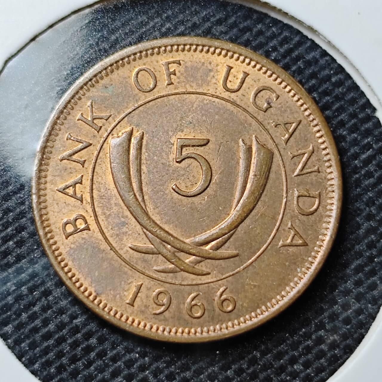 KK钱币收藏小铺 第323期 2月预留时间 周末发货 1966乌干达5分 