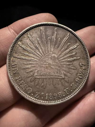 南宋泉阁俄币 外币 国币 专场第十六期【送拍无额外佣金】 - 墨西哥 1898年 墨西哥鹰洋大银币 直边 老包浆通货好品