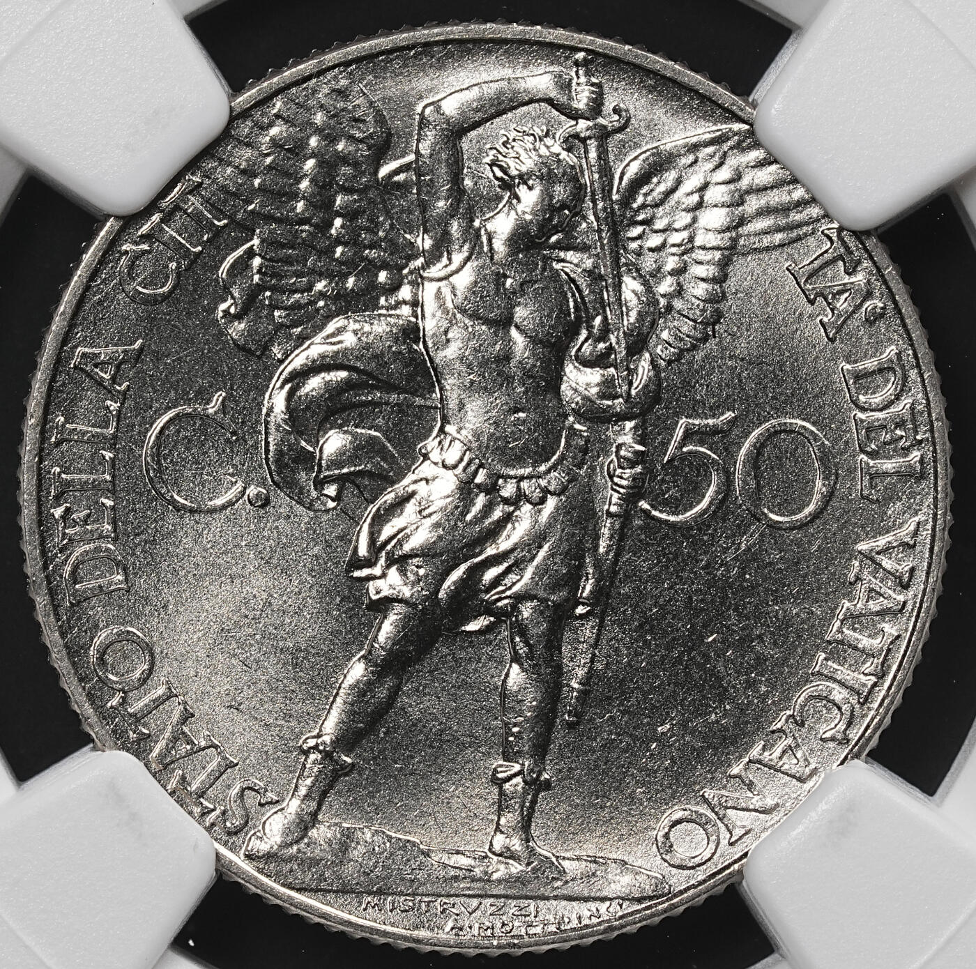 修遠堂世界钱币第八十一期 NGC MS65 1939年梵蒂冈50分