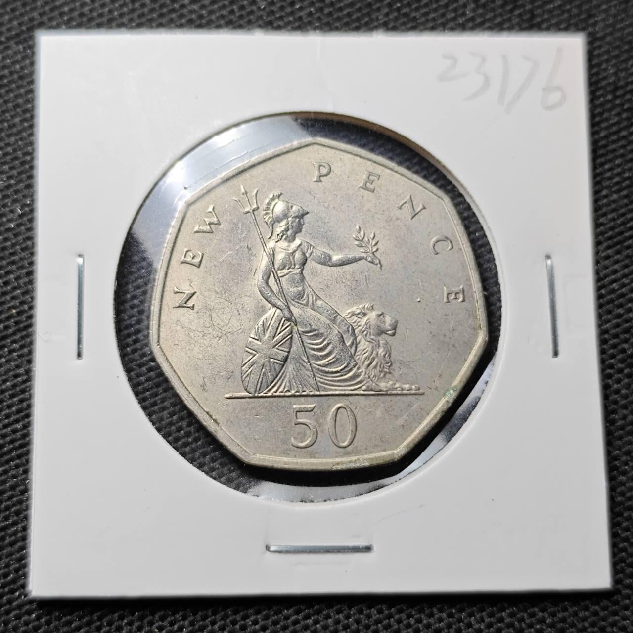 KK钱币收藏小铺 第323期 2月预留时间 周末发货 1969英国50便士 大50便士 好品