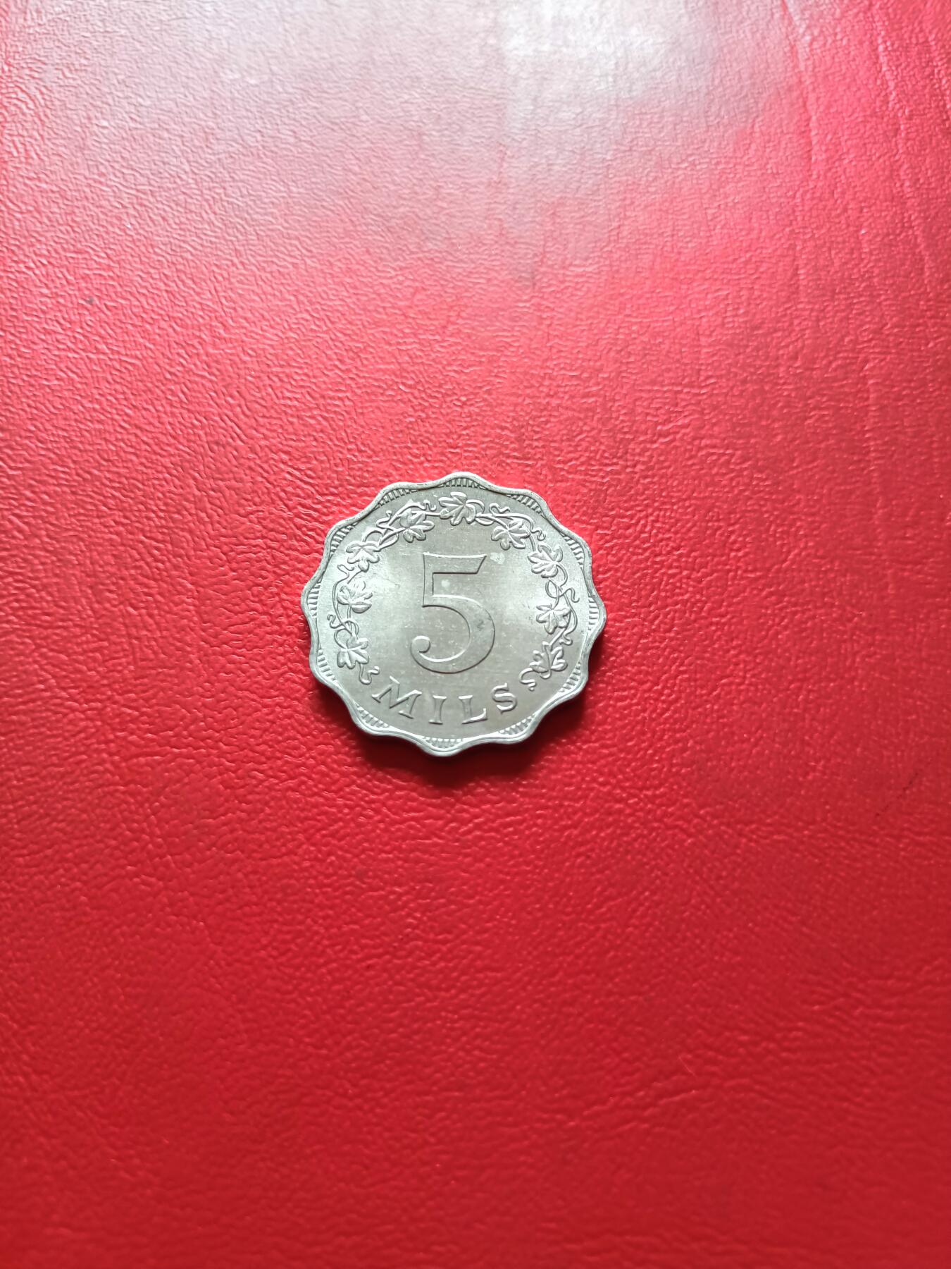 【云涧收藏】第五十三场 马耳他1972年5米尔，UNC