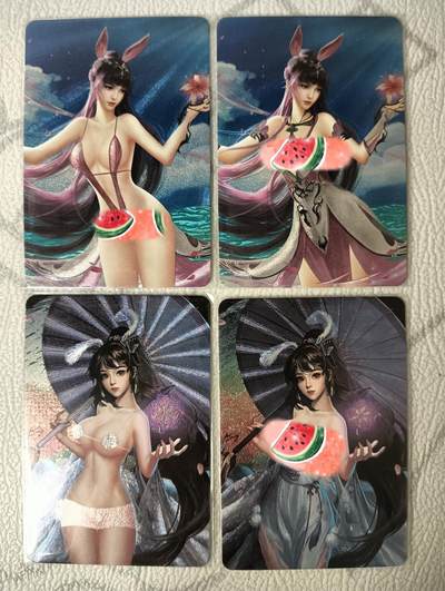 花开卡拍第34期（8月17号周日截拍，品控勿拍!!!拍品不寄存，运费5元，自制卡难免瑕疵，可能存在轻微撞角爆边等出厂瑕疵，品控介意勿拍！） - 斗罗艺术对卡 小舞四张