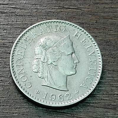 【铜匠收藏】★第128场★散币场，无佣金，30包邮。不满30元，支付5元运费。《接受代拍 代送NGC评级》 - 瑞士 1962年 5分 小硬币