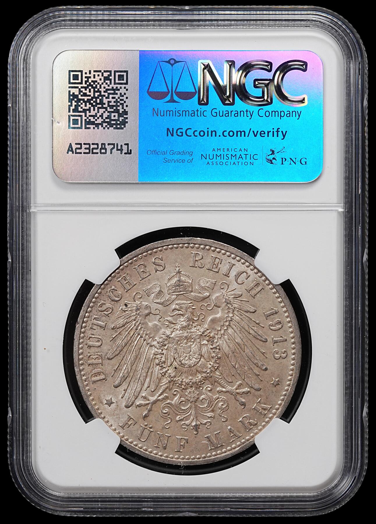 修遠堂世界钱币第八十一期 NGC MS62 1913年普鲁士军装5马克大银币