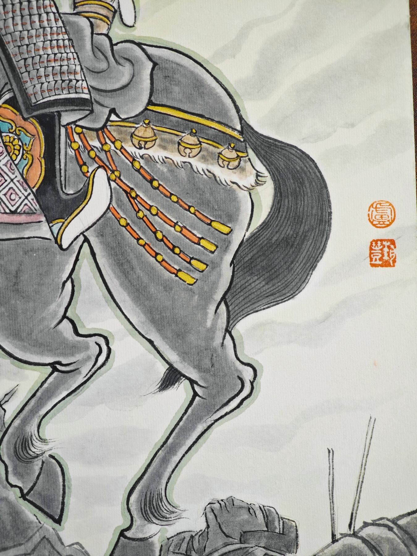 白泽拍卖卡牌手绘专场第22期中福卡展专场(离离暑云散，袅袅凉风起) 2025 卢艺丰手绘画 五虎将张飞 A3大小