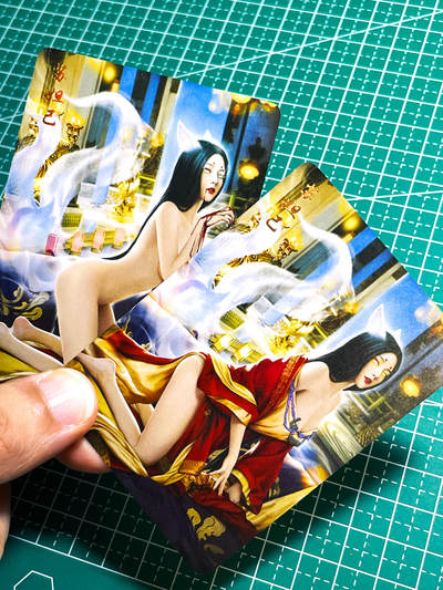 显眼宝27期【关注参拍有赠卡】 独乐乐不如众乐乐 - 燎原卡牌 焱卡文化  苏妲己显妖版  2张 最恨头发丝  彩闪工艺  63*88