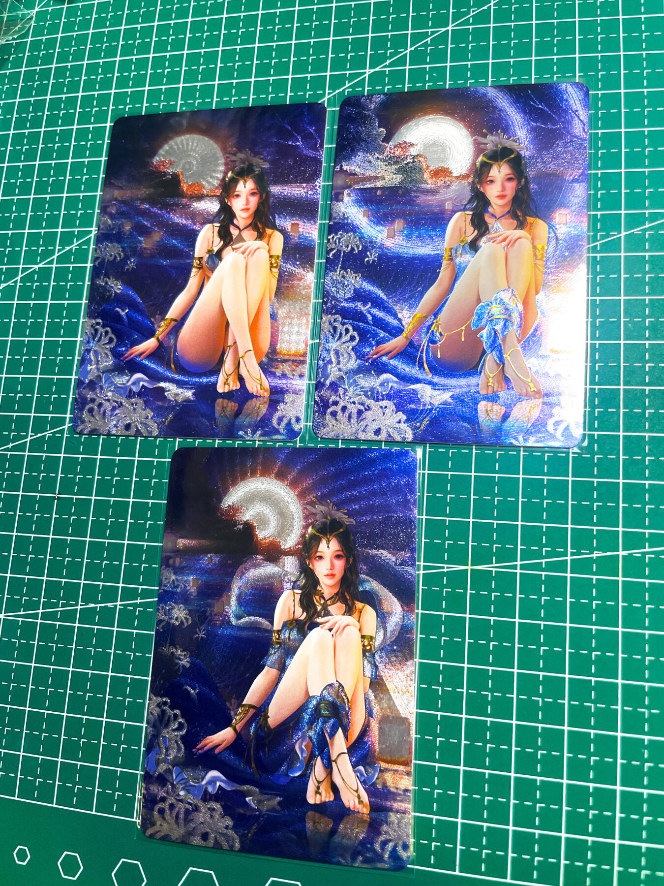 显眼宝27期【关注参拍有赠卡】 独乐乐不如众乐乐 maycard五月卡牌   原创醉花间系列之曼陀罗华3渐变 共3张    粗闪工艺  小卡尺寸  60*87