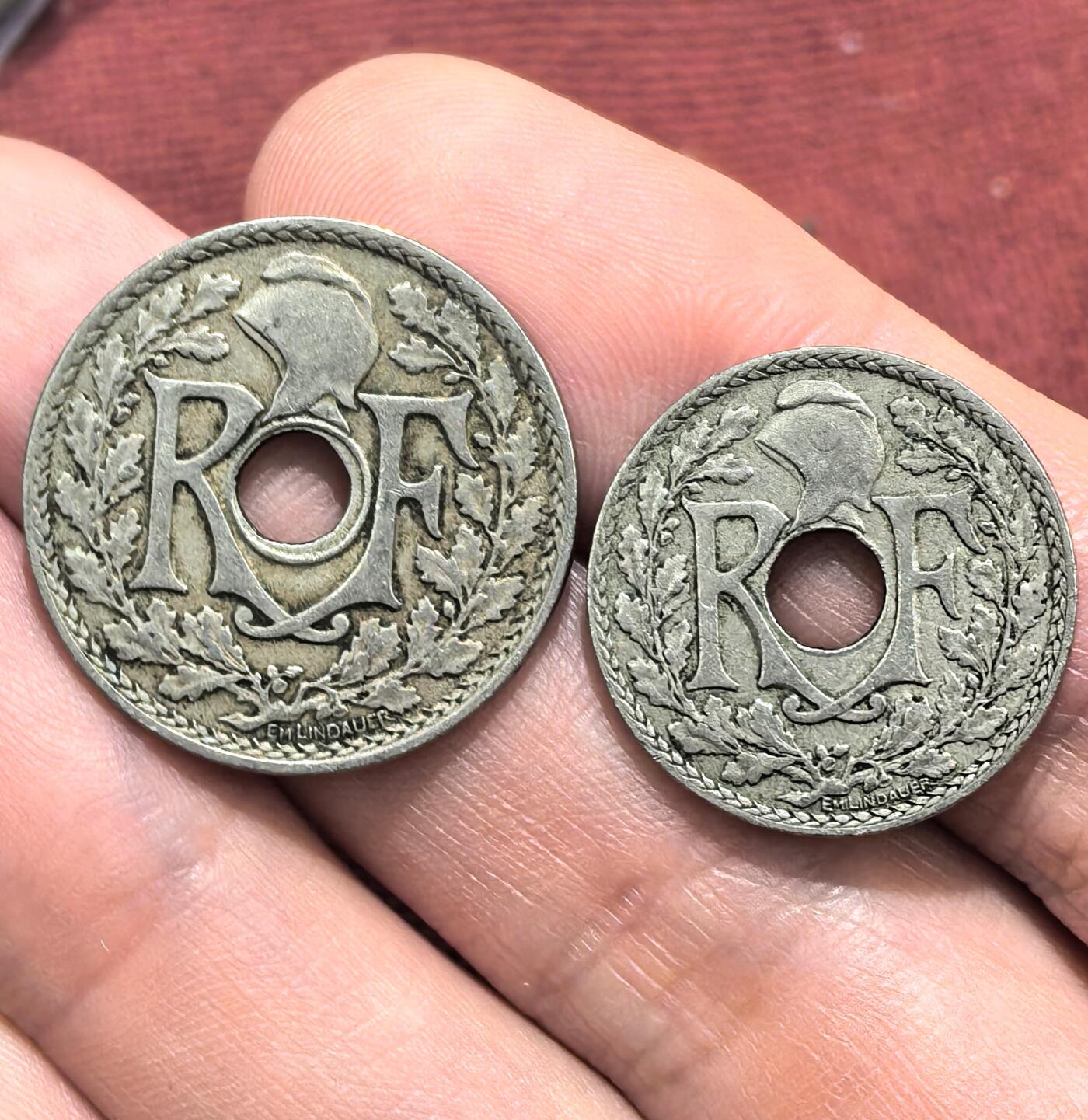南宋泉阁俄币 外币 国币 专场第十六期【送拍无额外佣金】 法国 1919年/1920年 10分/25分铜币 通货好品