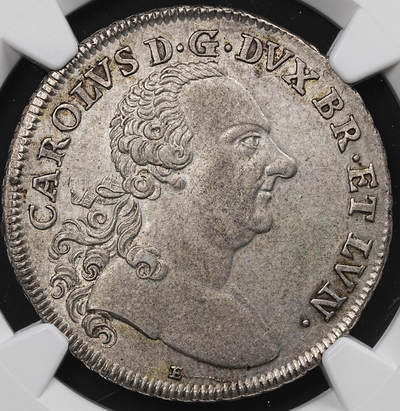 修遠堂世界钱币第八十一期 - NGC AU58 1776年布伦瑞克-沃芬伯特公国2/3泰勒银币 有分难得