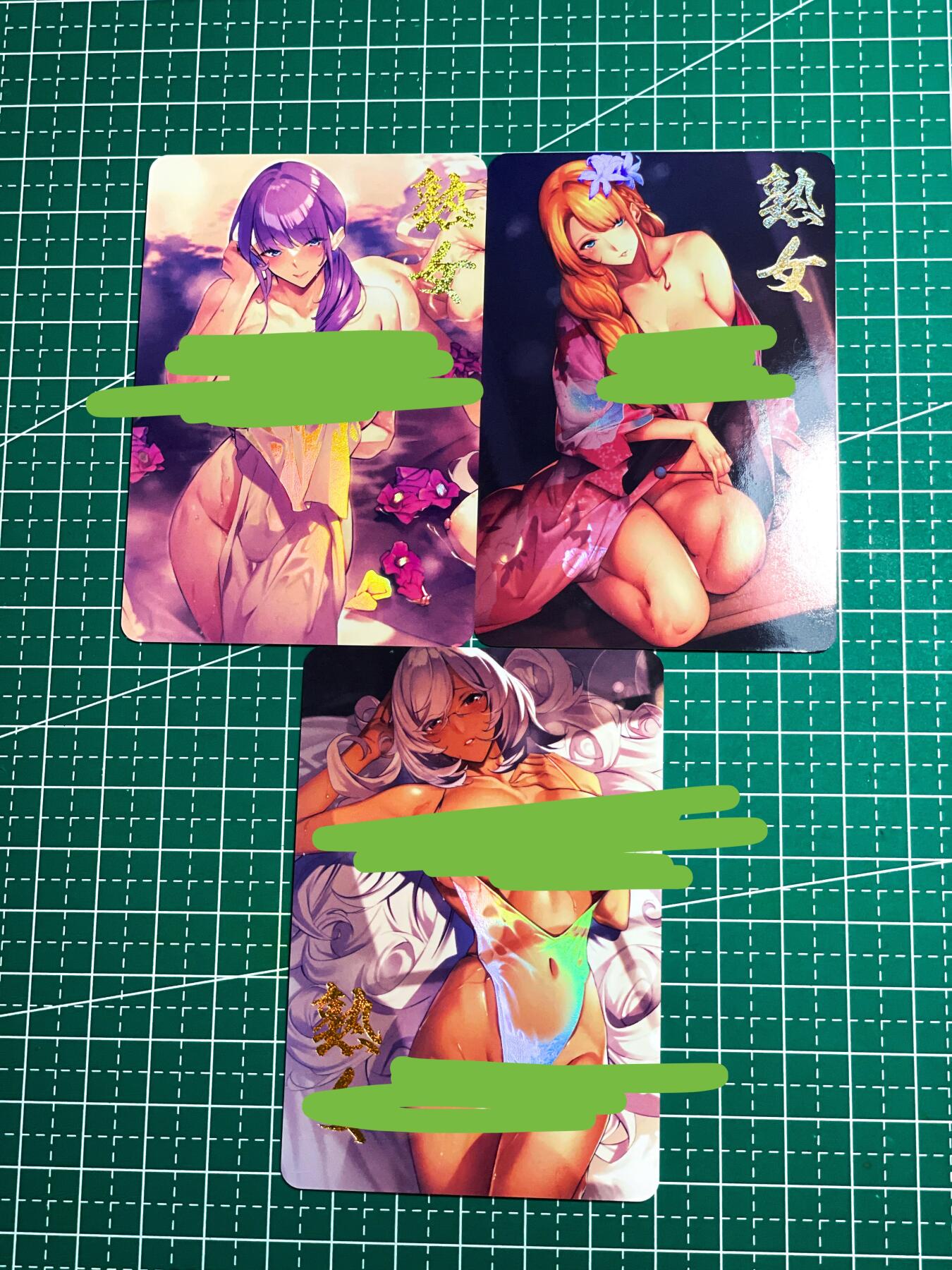 显眼宝27期【关注参拍有赠卡】 独乐乐不如众乐乐 熟女小套三张 艺术 彩闪卡 小卡尺寸