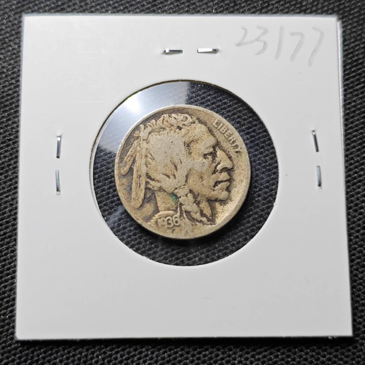 KK钱币收藏小铺 第323期 2月预留时间 周末发货  1936美国5分