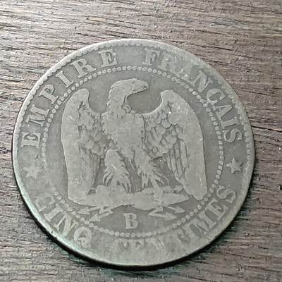 【铜匠收藏】★第128场★散币场，无佣金，30包邮。不满30元，支付5元运费。《接受代拍 代送NGC评级》 - 法国 拿破仑三世 1855年 5分 铜币