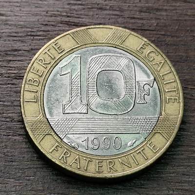 【铜匠收藏】★第128场★散币场，无佣金，30包邮。不满30元，支付5元运费。《接受代拍 代送NGC评级》 - 法国 1990年 10法郎 小天使 双色币