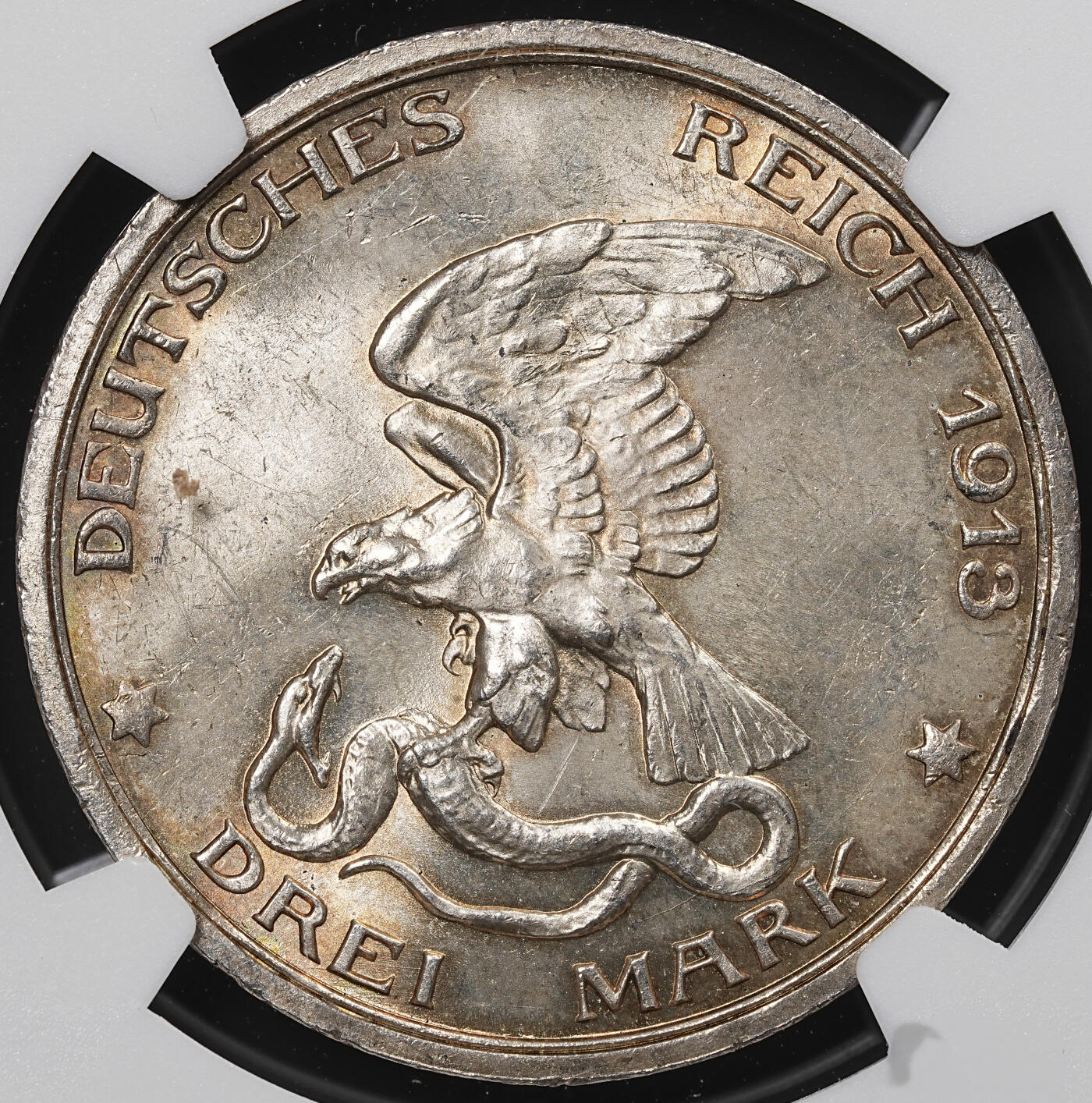 修遠堂世界钱币第八十一期 NGC MS63 1913年普鲁士战胜拿破仑百年纪念3马克银币