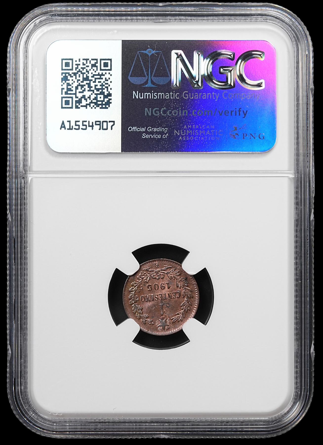 修遠堂世界钱币第八十一期 NGC MS63RB 1905年意大利1分铜币