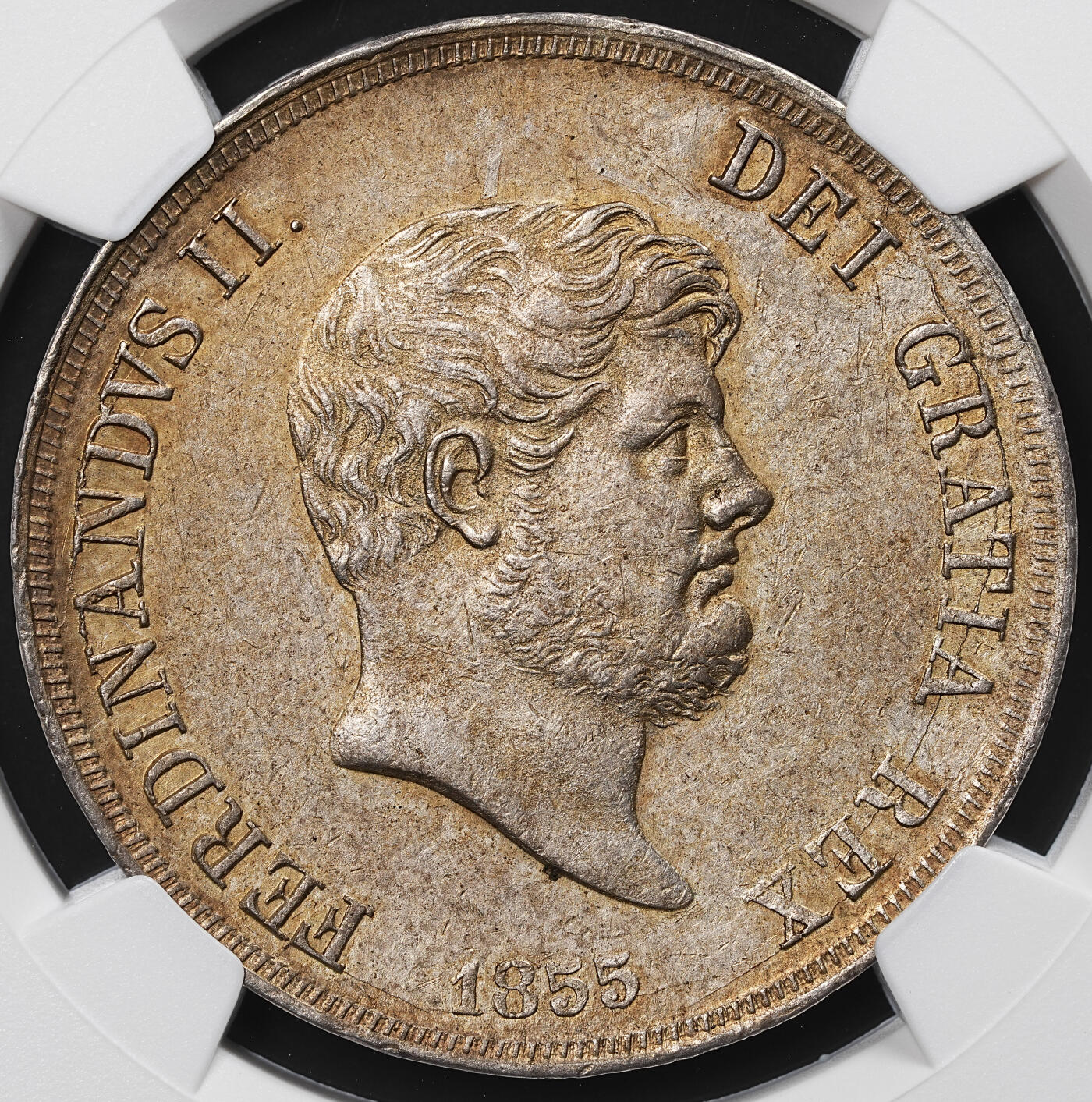 修遠堂世界钱币第八十一期 NGC AUD 1855年那不勒斯和西西里王国120G大银币