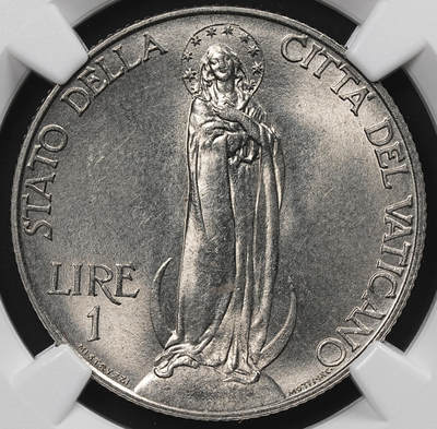 修遠堂世界钱币第八十一期 - NGC MS65 1939年梵蒂冈1里拉