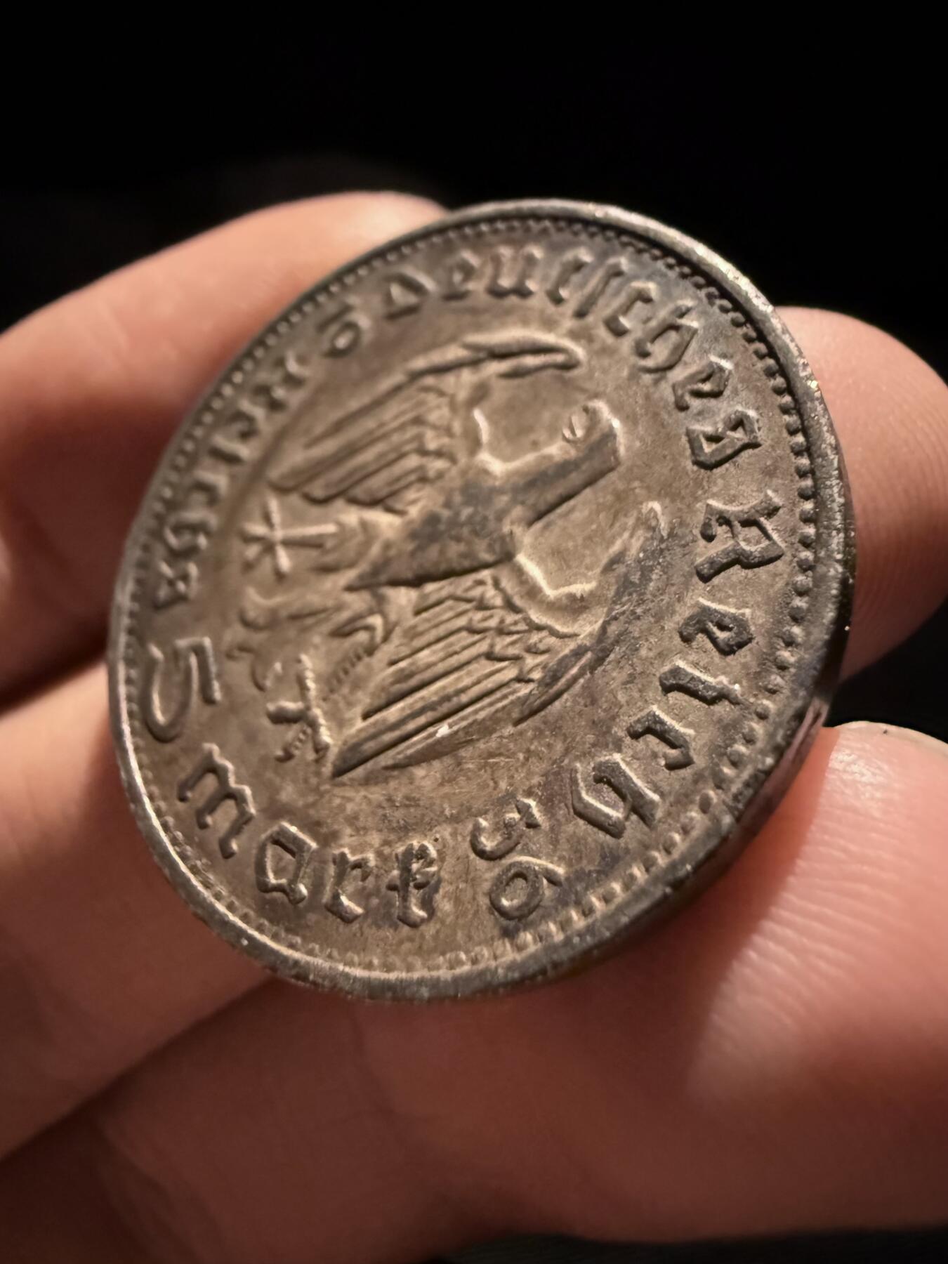 南宋泉阁俄币 外币 国币 专场第十六期【送拍无额外佣金】 德国 第三帝国 1936年 兴登堡头像5马克银币 鹰版 原味好品 老包浆