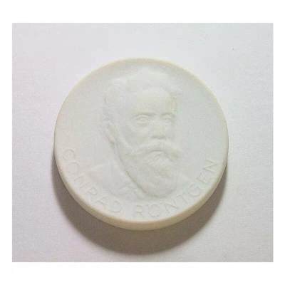 德国大物理学家 X光之父伦琴 白色高浮雕大陶章 40MM - 德国大物理学家 X光之父伦琴 白色高浮雕大陶章 40MM