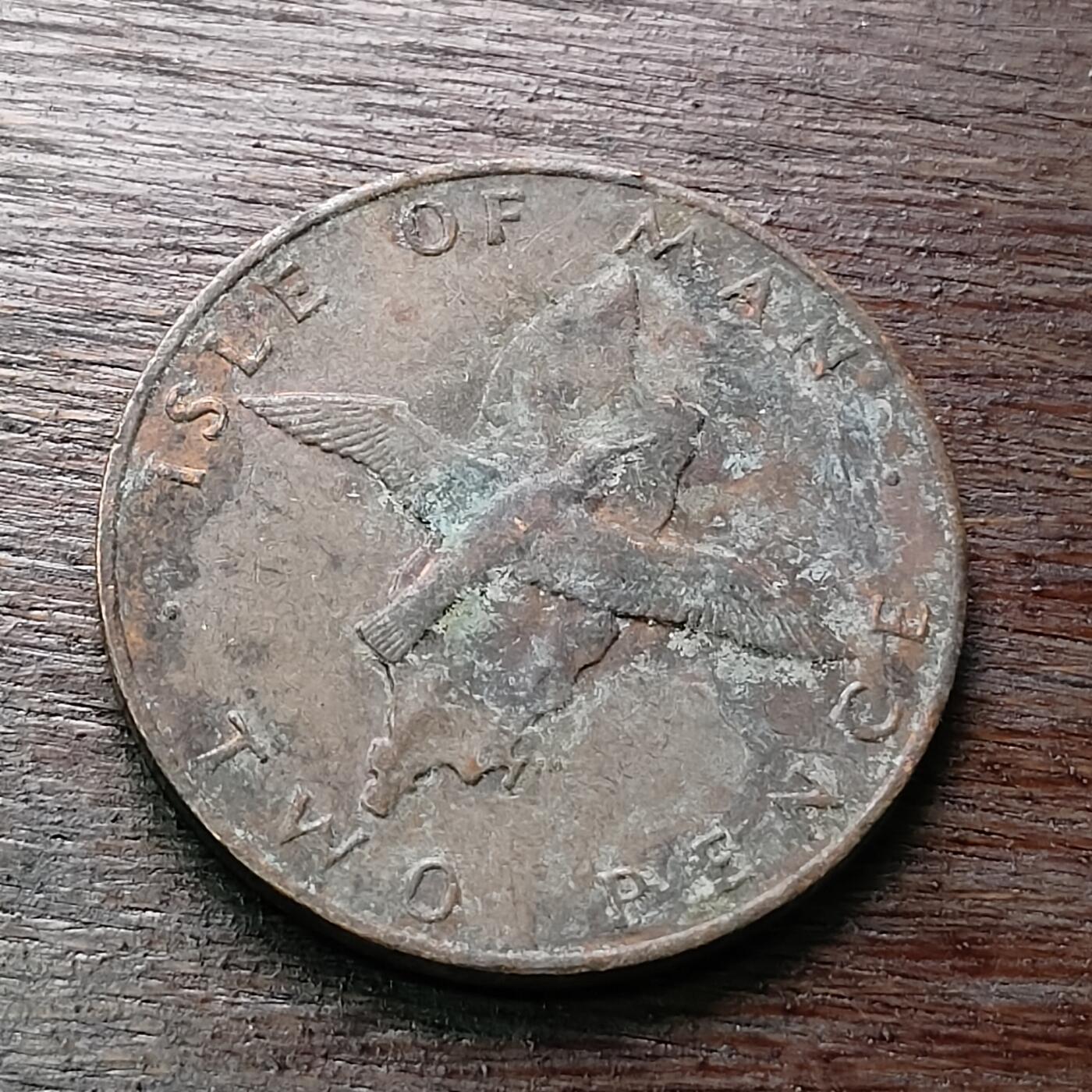 【铜匠收藏】★第128场★散币场，无佣金，30包邮。不满30元，支付5元运费。《接受代拍 代送NGC评级》 英属马恩岛 1977年 2便士