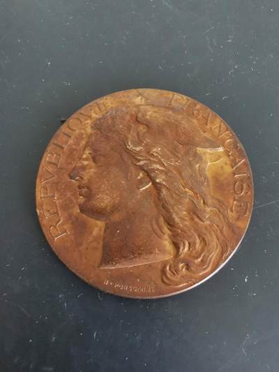 老王徽章第142期 - 法国1896帕特奈斯农业竞赛大铜章   墨丘利    直径50mm   重量56.2g