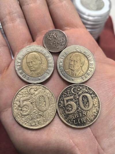 南宋泉阁俄币 外币 国币 专场第十六期【送拍无额外佣金】 - 土耳其 1998-2005年 钱币一组五枚 通货好品