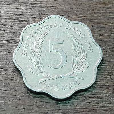 【铜匠收藏】★第128场★散币场，无佣金，30包邮。不满30元，支付5元运费。《接受代拍 代送NGC评级》 - 东加勒比 5分 1989年