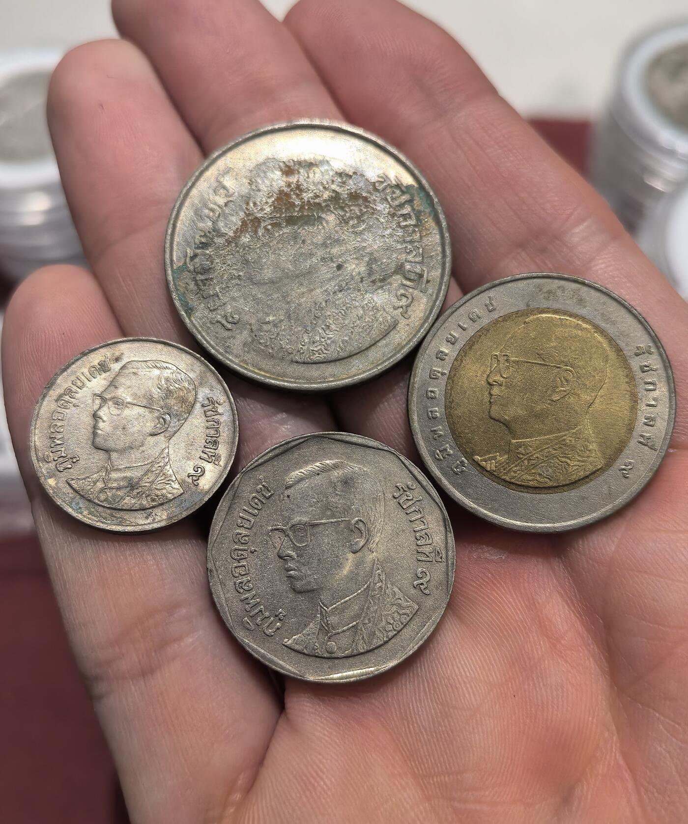 南宋泉阁俄币 外币 国币 专场第十六期【送拍无额外佣金】 泰国 泰铢一组四枚 通货好品
