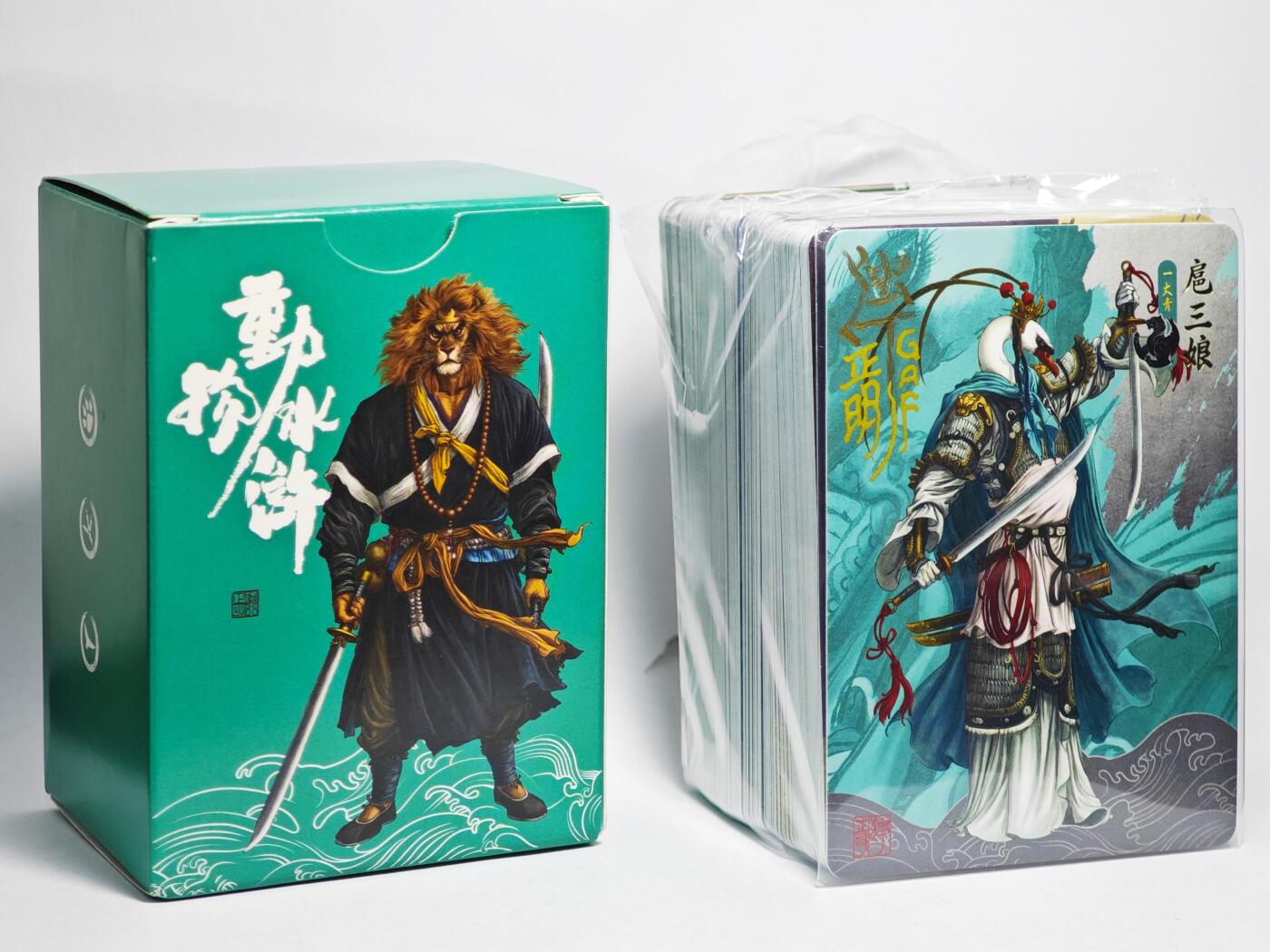 白泽拍卖卡牌手绘专场第22期中福卡展专场(离离暑云散，袅袅凉风起) 2024 承匠 动物水浒 一套  扈三娘vs天鹅 独行正明亲签