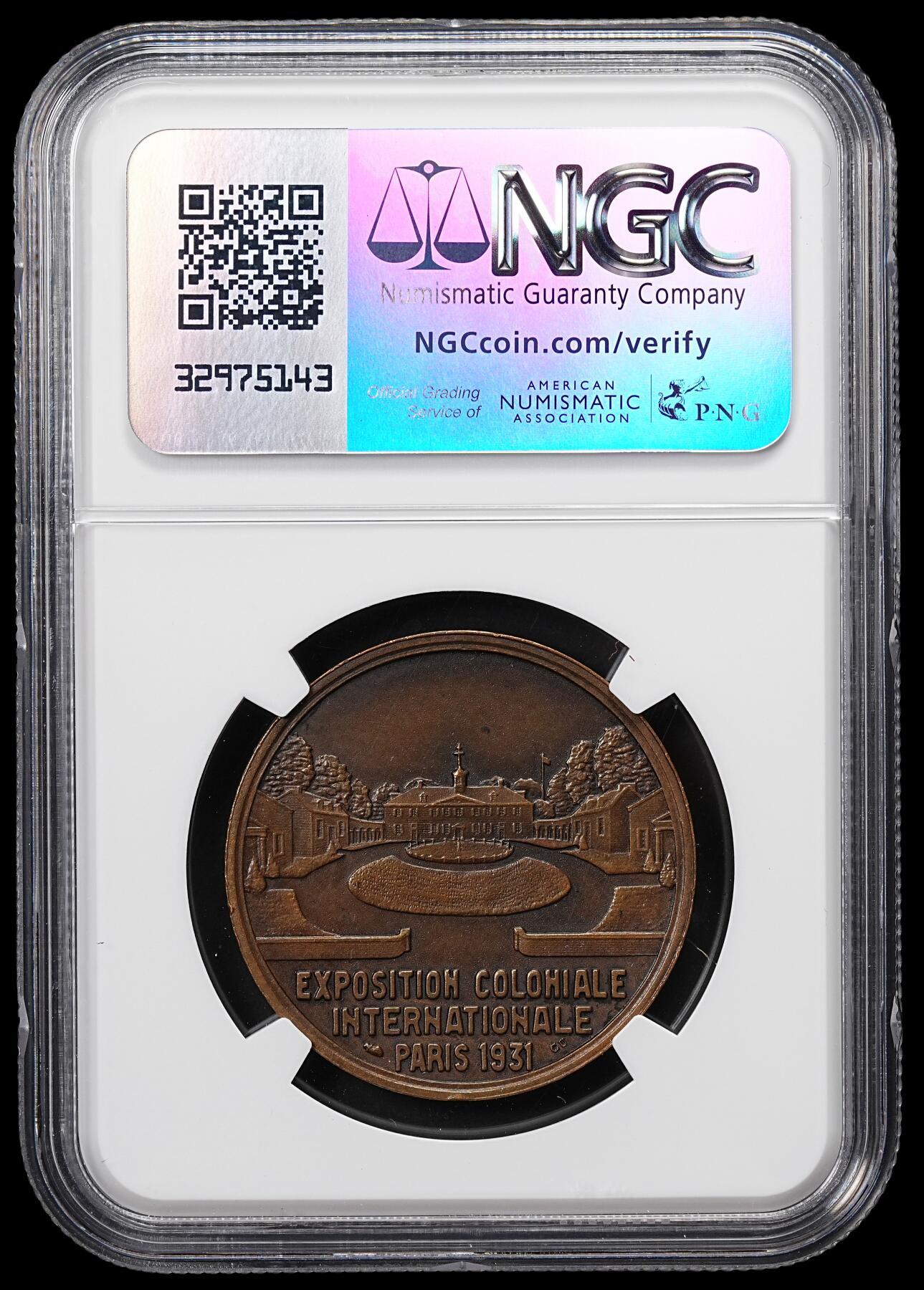 修遠堂世界钱币第八十一期 NGC MS63BN 1931年法国巴黎-世界殖民地博览会铜章 美洲