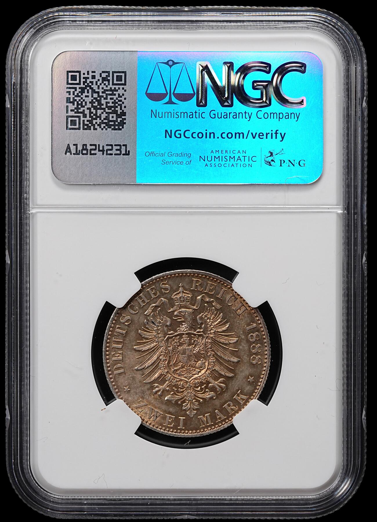 修遠堂世界钱币第八十一期 NGC MS63 1888年普鲁士弗里德里希三世2马克银币 黄油光